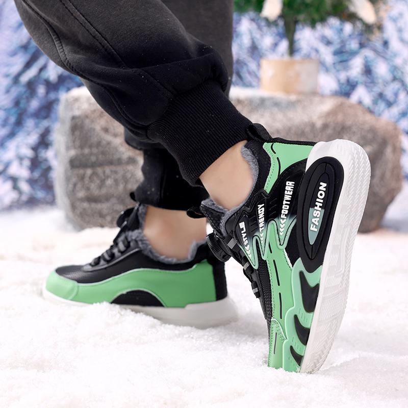 Zimní dětské bavlněné boty Otočné knoflíky pro snadné obouvání a zouvání Dětské sportovní boty Venkovní běžecké boty Boty na sníh Dětské sněhule