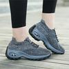 Fashion Women Platform Shoes Knitted Mesh Casual Sneakers Lace-up Outdoor Shoes for Walking Traveling Shoes