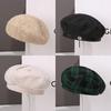 Letter embroidery beret children's fashion face small versatile autumn and winter warm painter hat newsboy hat
