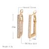 Trend Natural Zircon Long Rectangle Dangle Earrings For Women  Rose Gold Geometry Earrings Fashion Wedding Jewelry