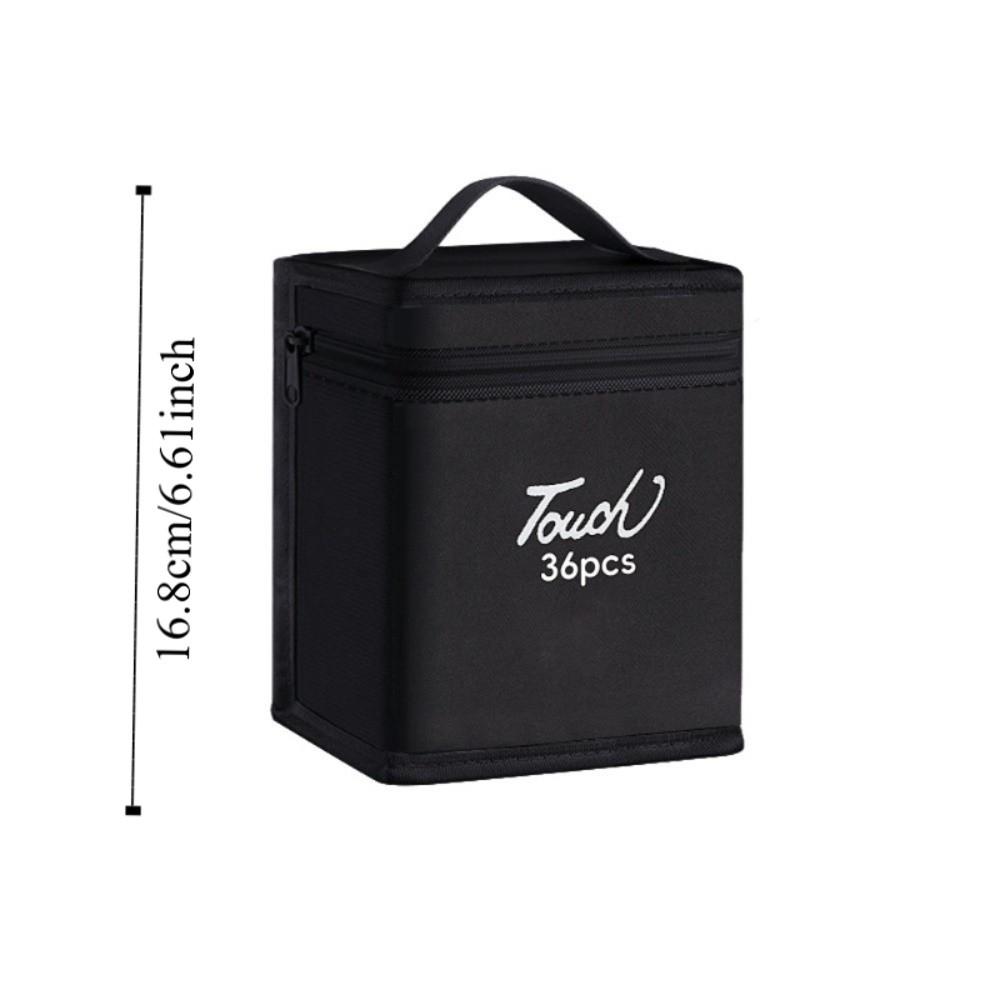 Black Color Marker Pens Storage Bag Massive Storage Zippered Closure Art Markers Organizer Handbag Style Functional Storage