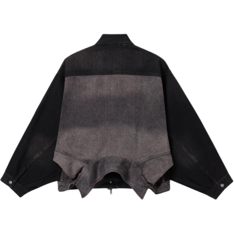 Levis Loose Color Block Lapel Casual Long Sleeve Denim Jacket Women jackets Black 003SX-0000