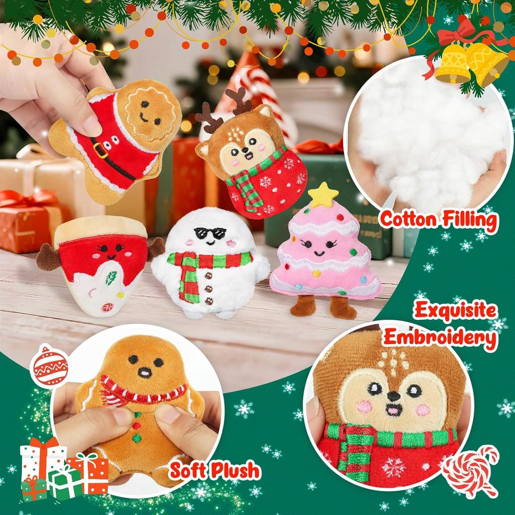 Advent Calendar 2025 Kids, Mini Plush Advent Calendar with 25 PCS Cute Emotional Plushies, Christmas Stocking Stuffers & Holiday Gifts for Kids, Teen