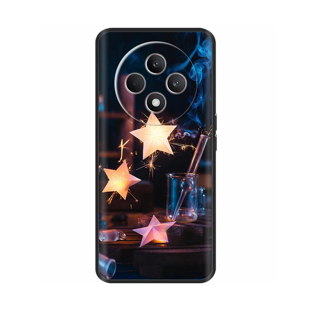 Für Oppo Reno12 F Hülle CPH2687 Cover Niedliches Liebesherz Weiche Schwarze Silikon Schutzhüllen für Reno 12F Reno12F 5G 2024 Fundas