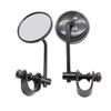 SZYUMO Motorcycle Clamp Mirror, Round Bike, Mirror, General Purpose, Black, Left and Right Set