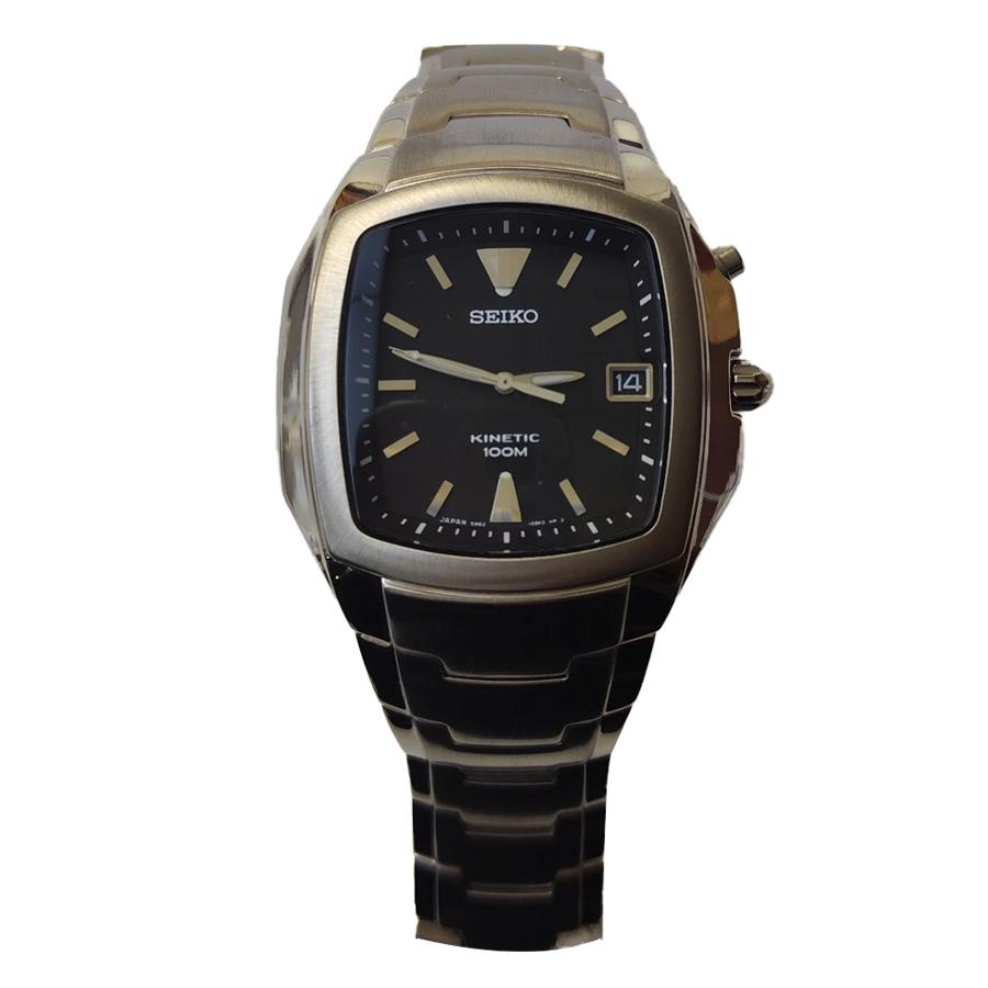 

Men s Quartz Watch Calendar Display Square Dial, Stainless Steel Strap SKA357J1 чорний