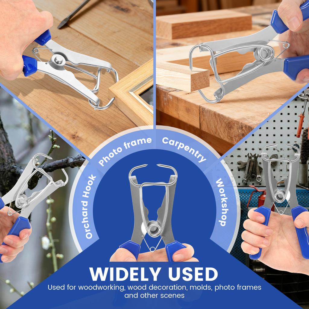 Miter Spring Clamps and Pliers Kit Woodworking Spring Clamp with Storage Ring for Picture Frames Molding,Wood Trim,Moldings