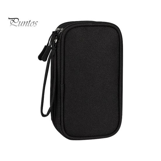 

Сумка для хранения внешнего аккумулятора, многоцелевой чехол для переноски, застежка-молния, большая вместимость, сетчатый слой, органайзер для хранения кабеля и шнура чёрный