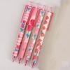 4Pcs Test Pens Clip Design Comfortable Grip Smooth Writing Quick Drying Black Ink 0.5mm Nib Cartoon Push Type Writing Pens for Office