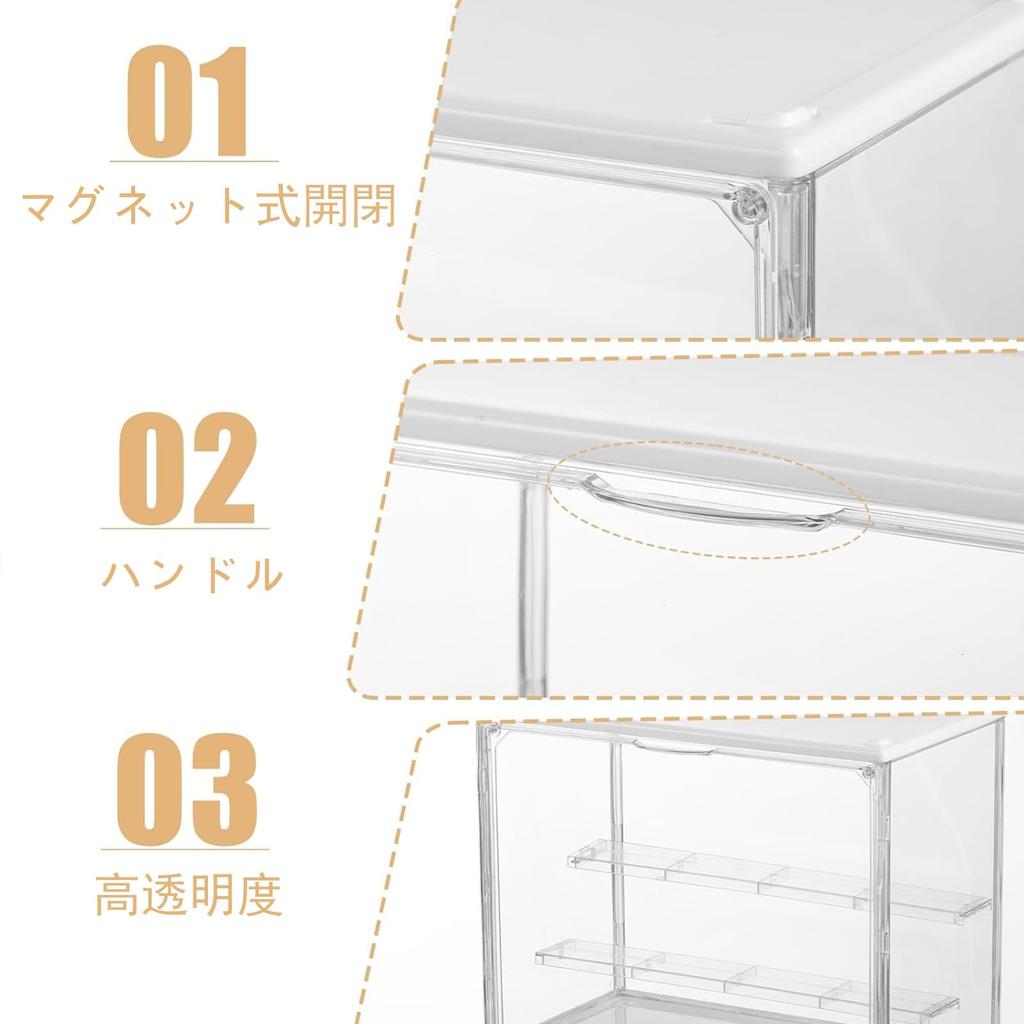 Figure Display 36cm Wide x 18cm Deep x 22cm Clear Display Case with UV LED Removable Magnetic Easy Large Acrylic Storage Case, High, Protection,