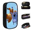 Astuccio Grizzly e i Lemming Orso Cartone Animato Porta Penne Borsa per Studente Grande Spazio Studenti Regali Scolastici Astuccio
