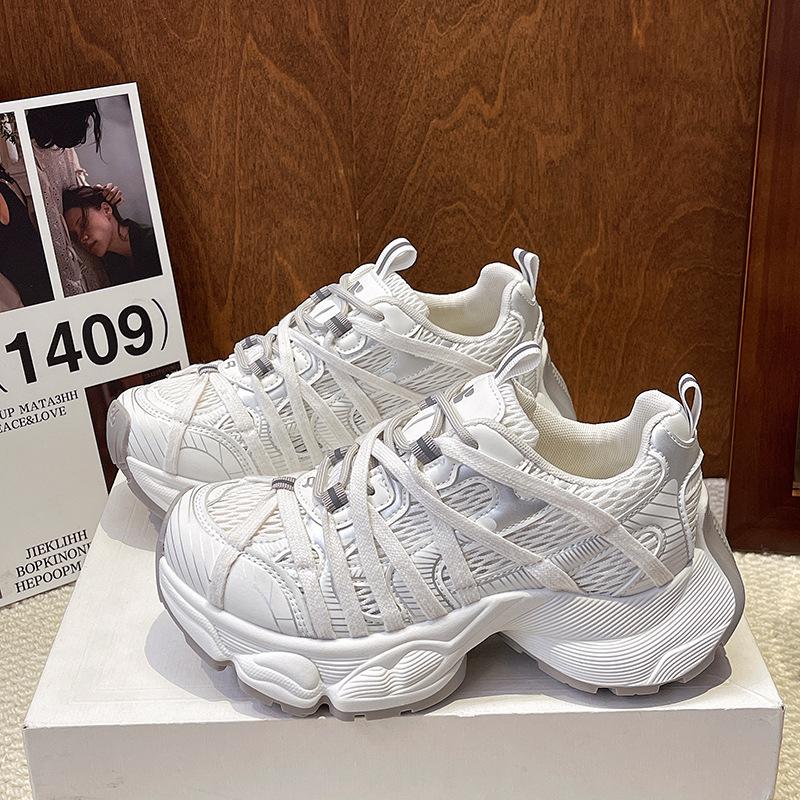 Leisure Sports Increase Versatility 2025 Paris Single Shoes New Platform European Station Straps Dad Shoes Women's Spider-Man