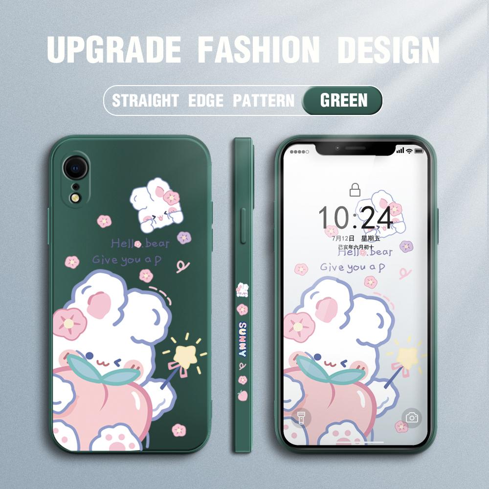 Cartoon White Rabbit Phone Case for Redmi Xiaomi POCO Note 10 Pro 9 9A 9T 10C 8 7 11 Lite 5G X3 M3 Square Edge Soft Full Camera Protect Cover Cases