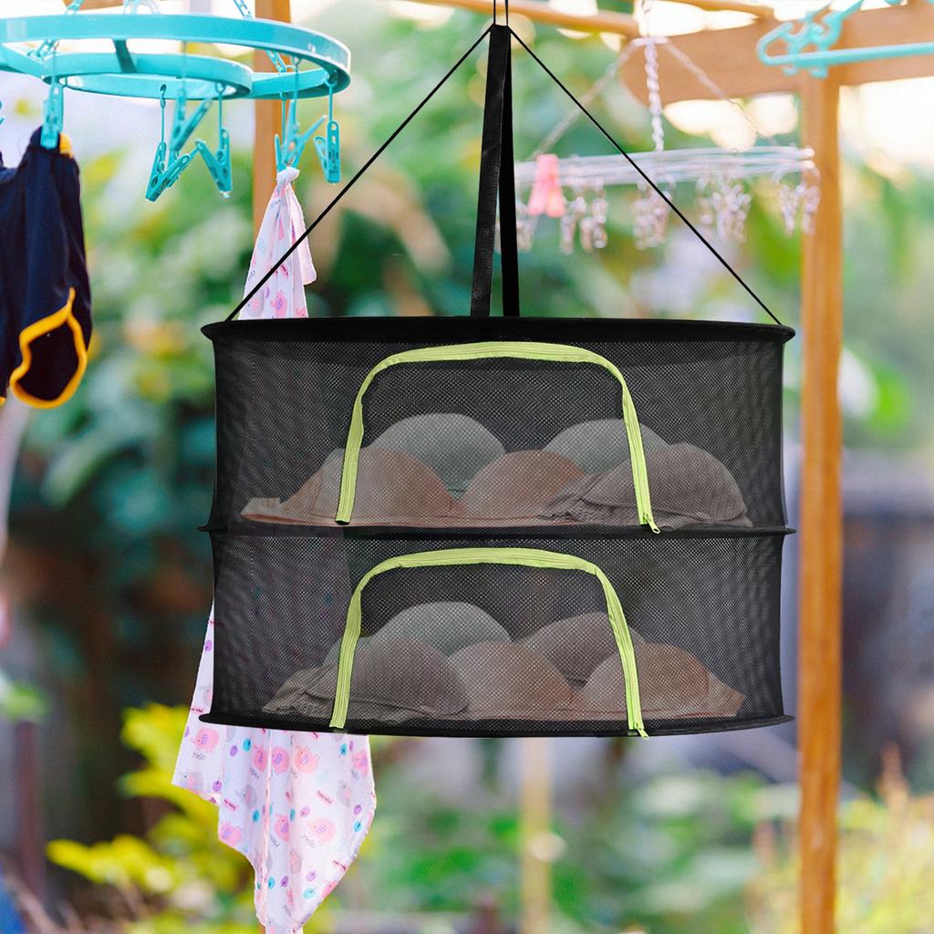 Hängendes Trockennetz, Trockennetz, Kräuter, Trockennetz, mehrlagiges hängendes Trockennetz aus Netzgewebe für Pflanzen, Gemüse, Kräuter, Blütenknospen, 60 cm