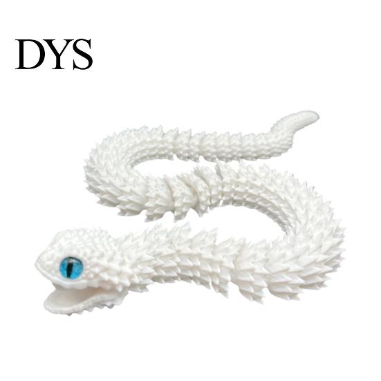Imaginative Play Animals 3D Printed Snake Articulated Toy, Flexible Jointed Serpent Figurine, Realistic Animal Figurines Fidget Stress Reliever