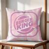 Brand HHun Burger King Cushion Cover Natural Linen Organic Fabric DoubleSided Printing Couch Pillow Covers Home Decor