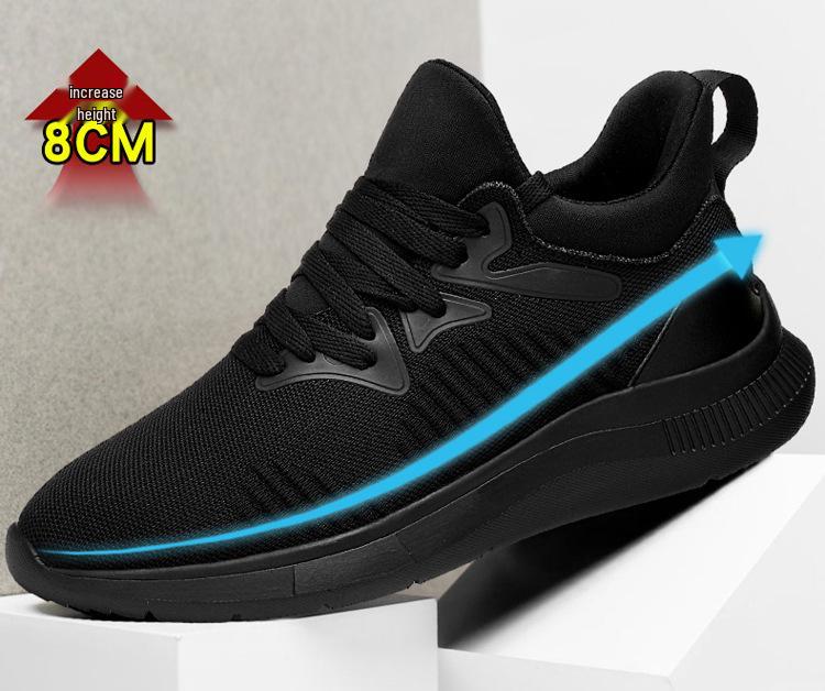 2023 Men's Breathable 10cm Hidden Height Casual Mesh Sport Shoes