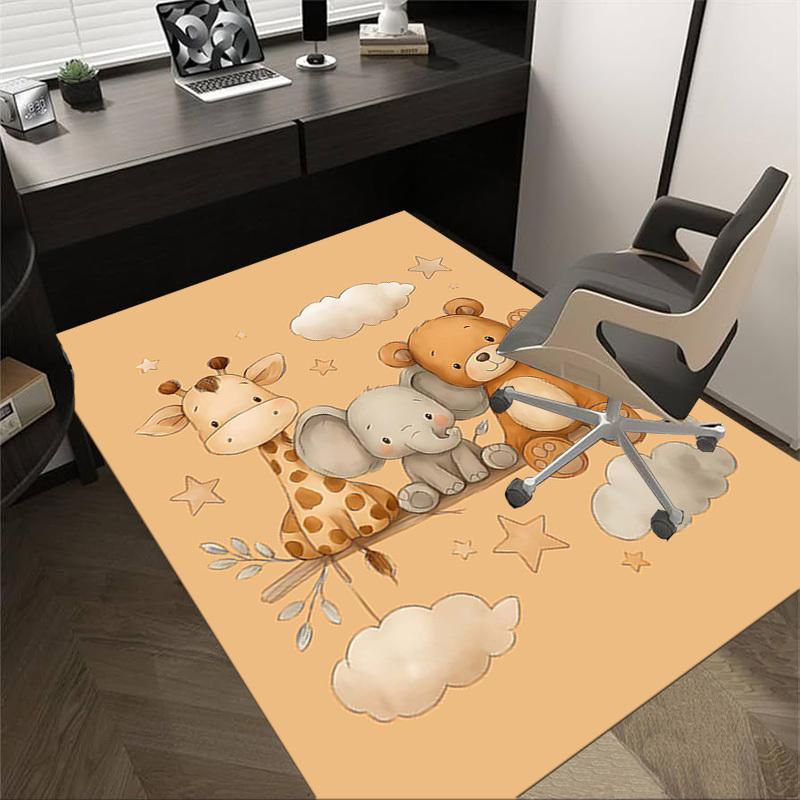 

1PC Giraffe Elephant Anti-slip carpet, suitable for Office, bedroomand playrooms. It can also be used as a sofa footrest cover-W78 60cm by 90cm