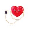 Blucome Creative Care Heart-Shaped Stethoscope Brooch Nurse Coat Collar Clip Badge Enamel Corsage Accessories
