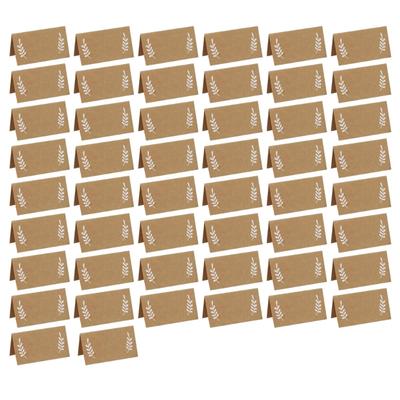 Set of 50 Elegant Paper Seating Cards with Beautiful Leaf Design Table Place Cards for Weddings and Parties