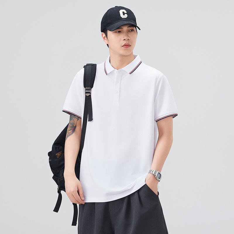 Polo Blouse Short-sleeved Relaxed Fit Summer Top Mens T-shirt Collared Clothes