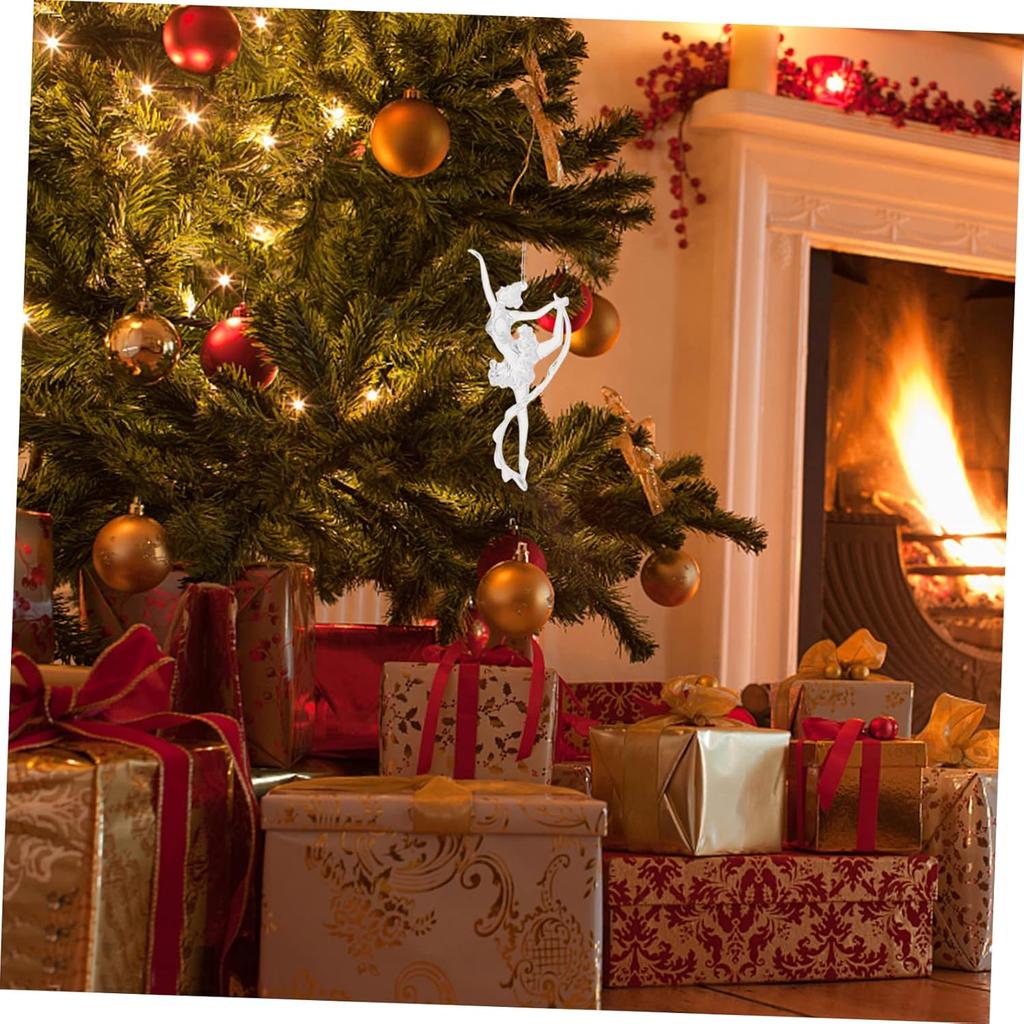ARTIBETTER 2pcs Christmas Ornaments Acrylic Hanging Ornaments Xmas Hanging Pendant Christmas Tags Plush Ballet Necklace Dolls for Girls Acrylic Skirt