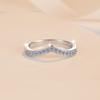 925 Sterling Silver V-Shaped Moissanite Stackable Band Ring - Fashionable Sweet Finger Jewelry