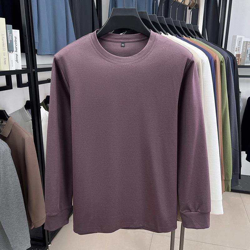 

Spring Men s T-shirt Long-sleeved High-end Casual Versatile Inner Bottoming Shirt M