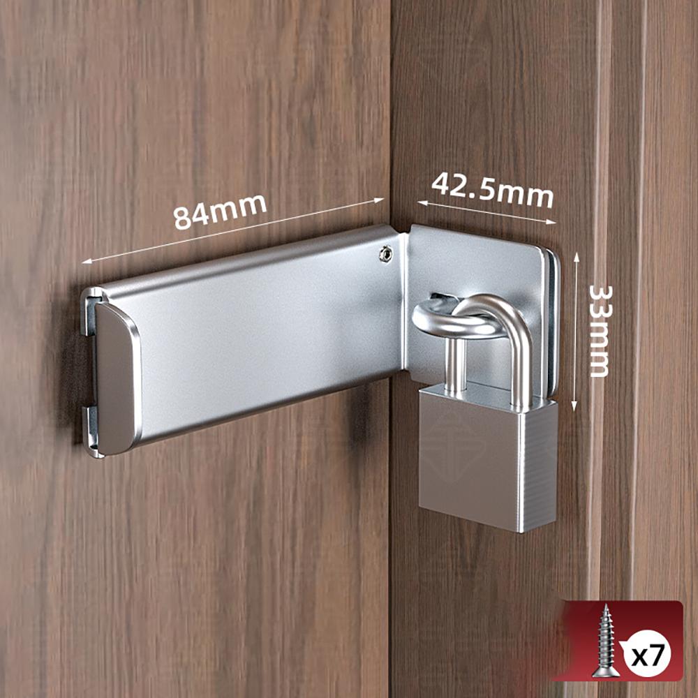 90-Degree Door Lock with Key, Right-Angle Sliding Hasp Latch for Outward-Opening Barn/Closet/Cabinet Doors, Screw Mount, 2 Keys
