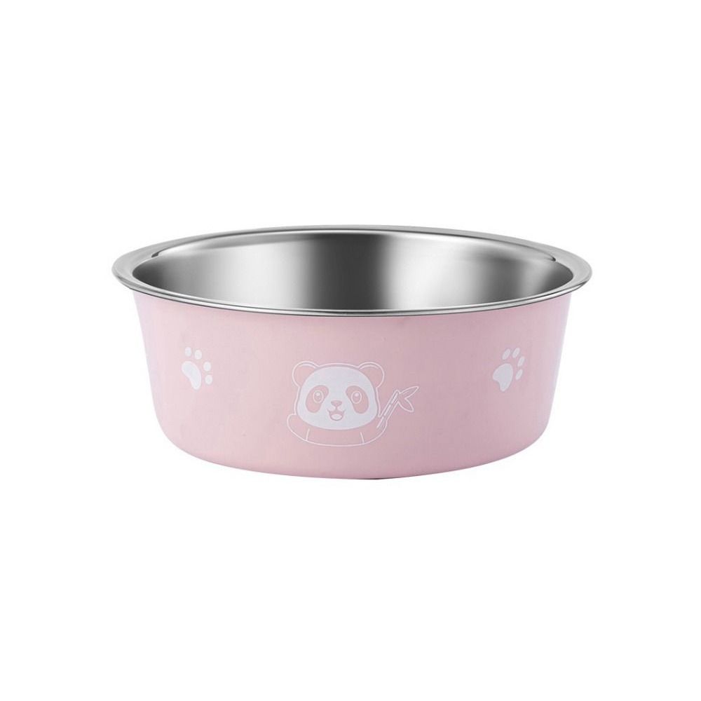 Non-slip Stainless Steel Dog Bowl Cartoon Pet Food Drinking Tray Dogs Food Water Feeder  Indoor