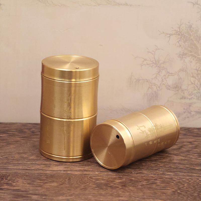 Copper Toothpick Holder Creative Bamboo Shape Toothpick Storage Container Portable Fall Resistant Toothpick Box For Table Decor