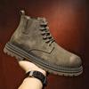 Autumn Leather Stream Martin Boots Men's Shoes Suede Casual Shoes Medium Top Short Boots Tooling Shoes