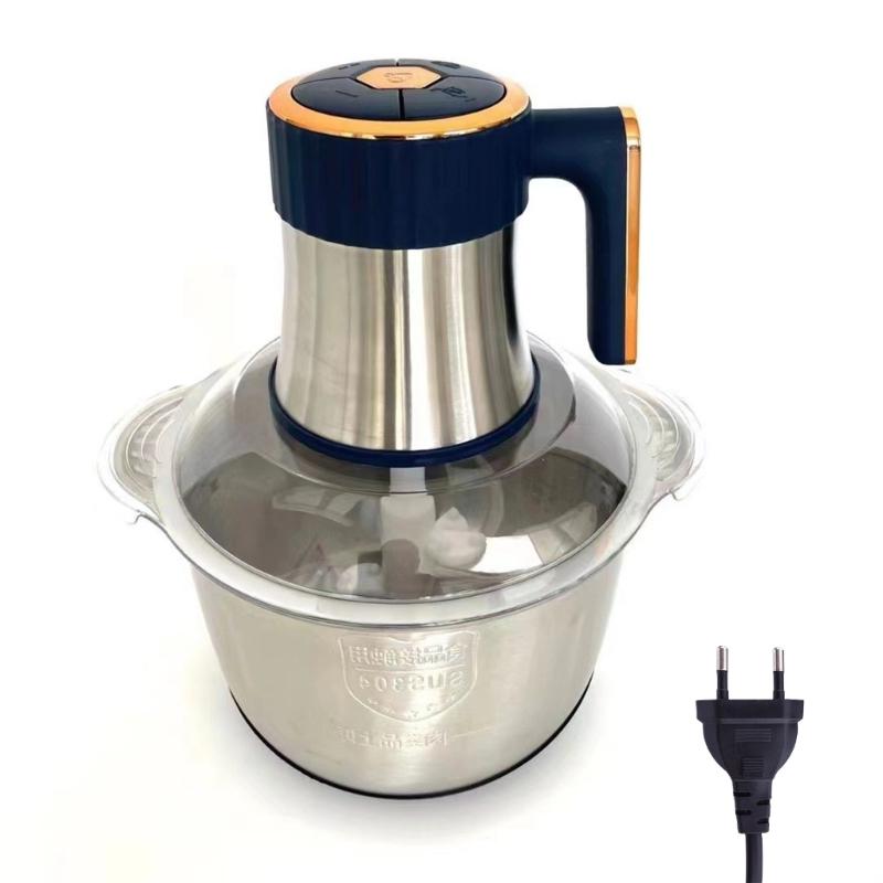 Electric Meat Grinder 5L Stainless Steel Food Processor Multifunctional Kitchen Vegetable Slicers with Nonslip Base