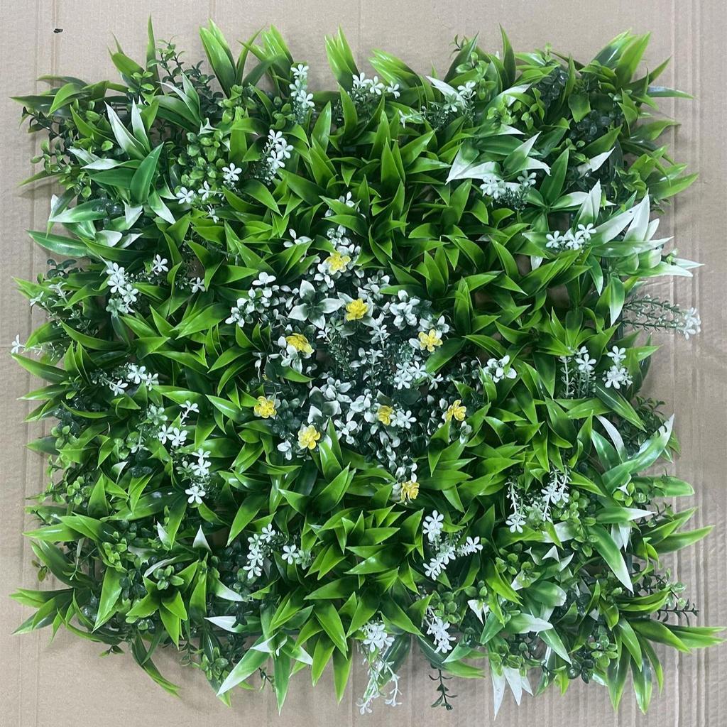 50×50cm Artificial Green Plant Wall - Plastic Vertical Garden, Fake Flower Wall, Synthetic Turf Background