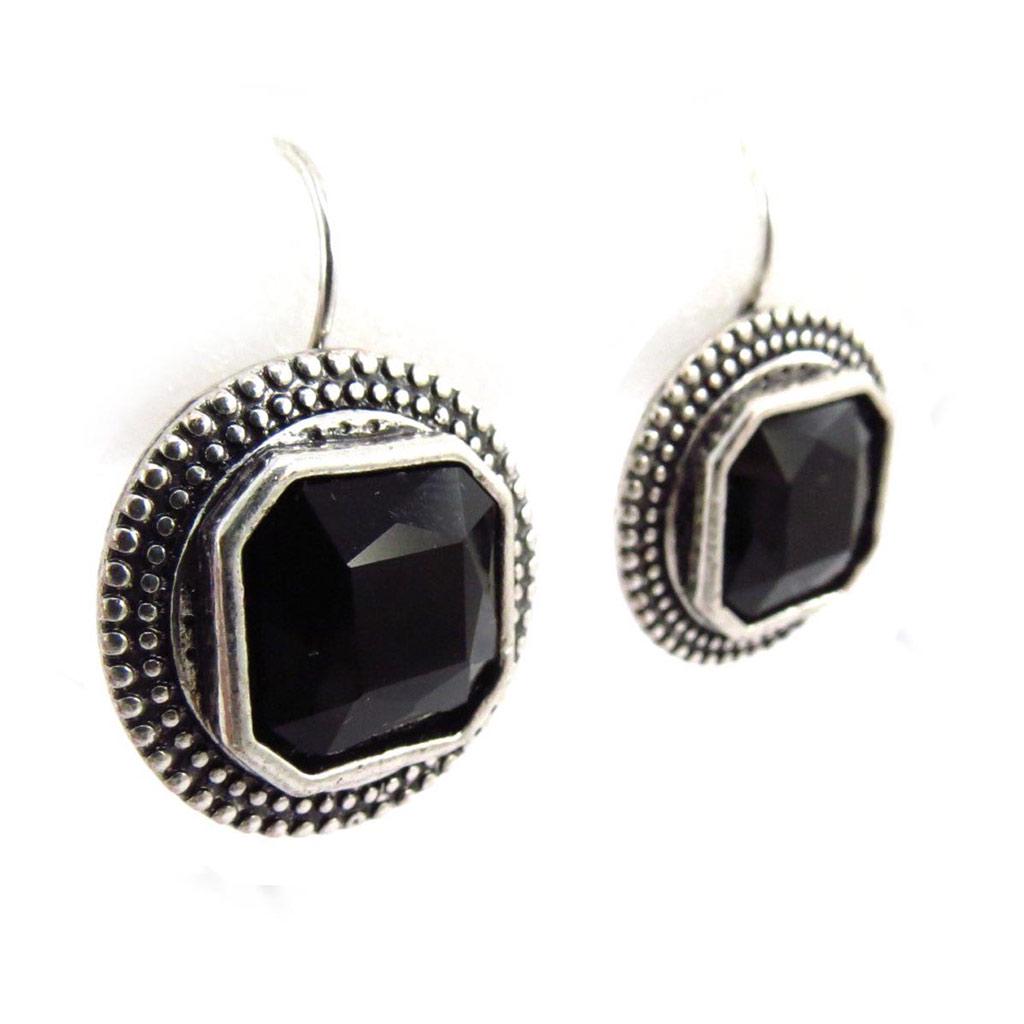 Les Trésors De Lily [J5971] - Boucles Créateur 'Cunégonde' noir argenté