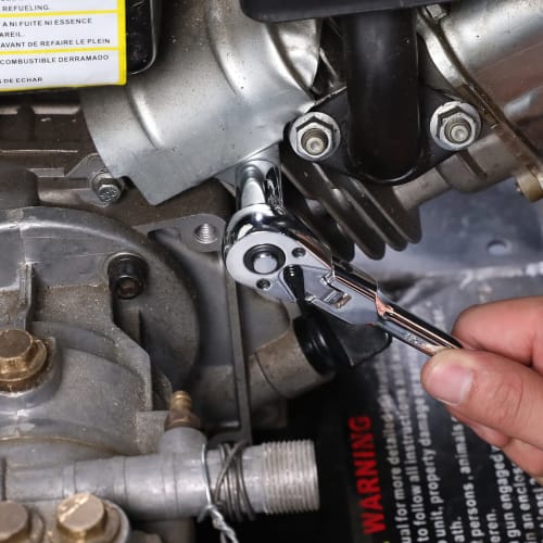 WORKPRO Ratchet Handle, Ratchet Wrench, Socket Wrench, 6.35mm Drive, Swivel Head, 4-Level Adjustment, Easy Direction Switching, Quick Release Button,