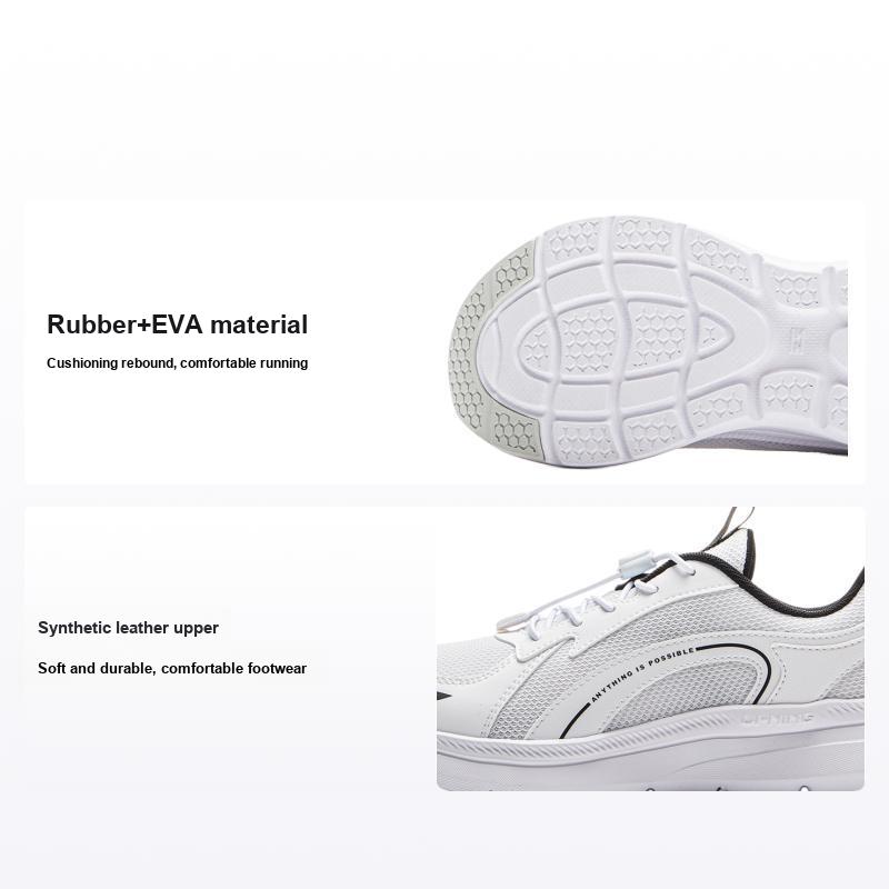 Li Ning Детские Беговые Модные Спортивные Универсальные Низкие Кроссовки Детские кроссовки Стандартный-Белый YKFV062-1 33