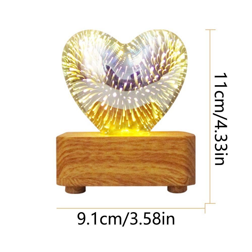 Colorful 3D Fireworks Night Light Romantic Atmosphere Heart Shaped Atmosphere Lights  Living Room