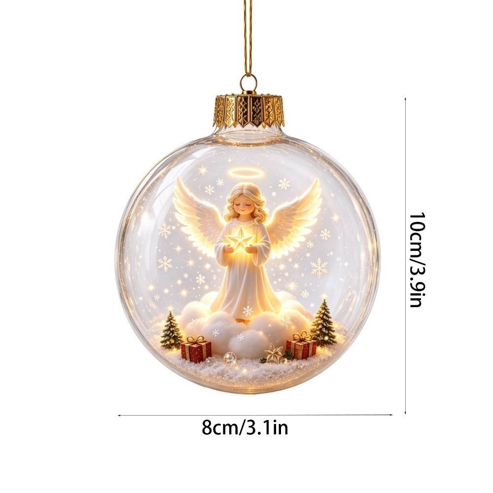 2D Flat Pattern Light Up Ornament Lightweight Clear Star Pendant Holiday Party
