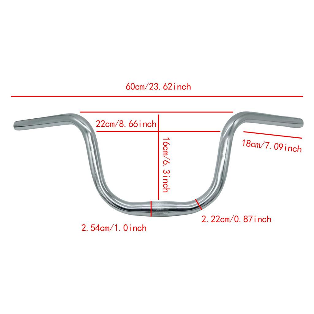 Mountain Bike Riser Handlebar Easily Install 23.6inch Long Bicycle Accessory Silvery