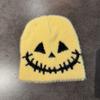 Halloween Quirky Face Pattern Beanie Warm Wool Blend Casual Streetwear Travel