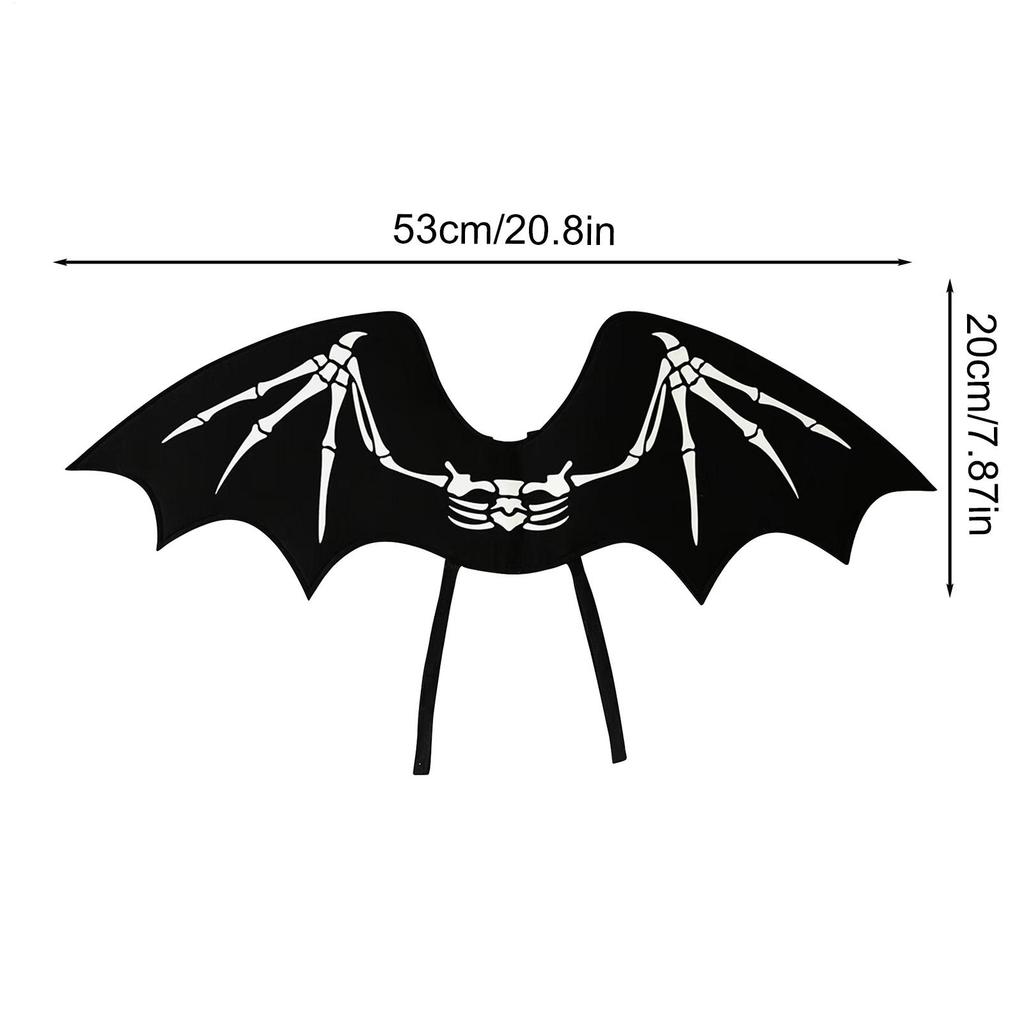 Fledermausflügel Kostüm Halloween zum Umschnallen Partyzubehör Skelettmuster Vampir Partygeschenke für Karneval Maskeraden Weihnachten