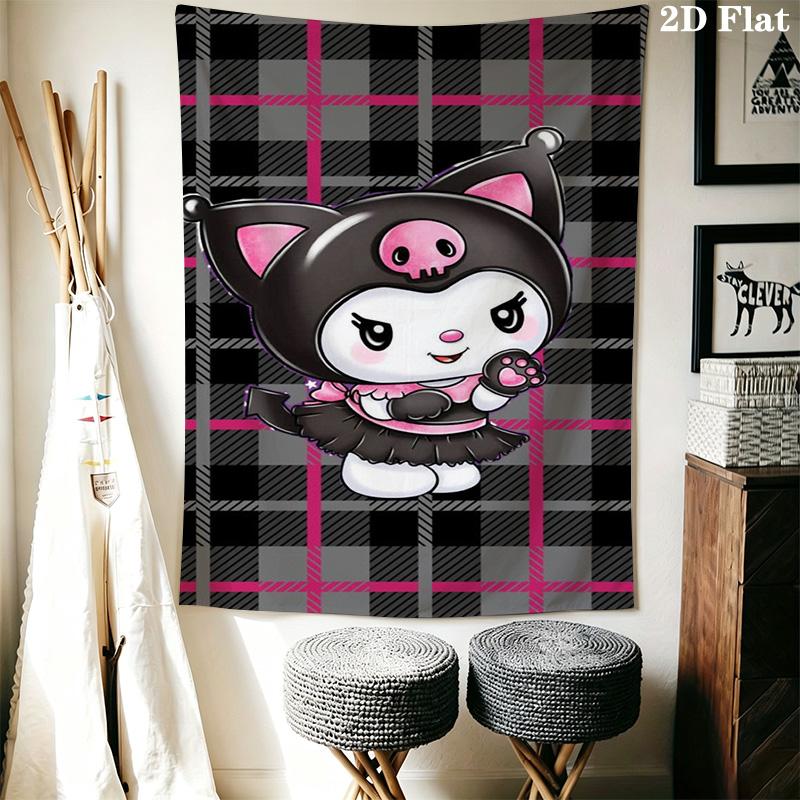 Kawaii Kuromi Tapestry Cute Room Tapestry Fashion Print Background Cloth Home Decor Homestay Soft Decoration Tapestry Background Wall Hanging Cloth