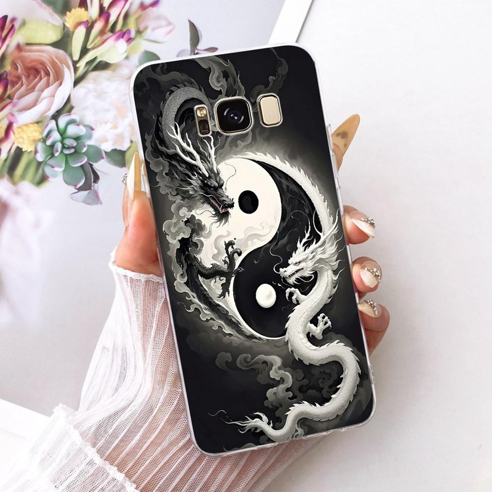 Clear For Samsung Galaxy S8 Plus SM-G955F Cover For Samsung S8+ Case Luxury Crown A-Z Letters 2D Flat Pattern Soft Phone Case
