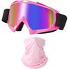 Motorcycle Goggles Dirt Bike ATV Off-Road Riding Motocross Glasses with Sun UV Protection Neck Gaiter Face Cover
