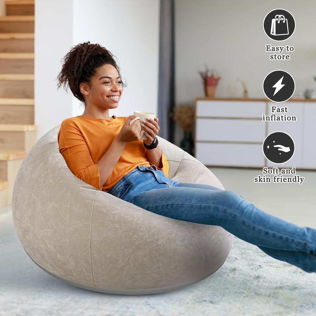 1pc  Lazy Inflatable Sofa Chairs PVC Lounger Seat Bean Bag Sofas Pouf Puff Couch Tatami Living Room Supply Outdoor Camping