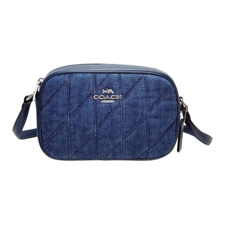 

Coach Jamie 20 Quilted Detail Adjustable Shoulder Strap Fabric Camera Bag Crossbody Mini Women bags Denim-Blue CAP99-SVDE Basic Set (Bag+Dust Bag)