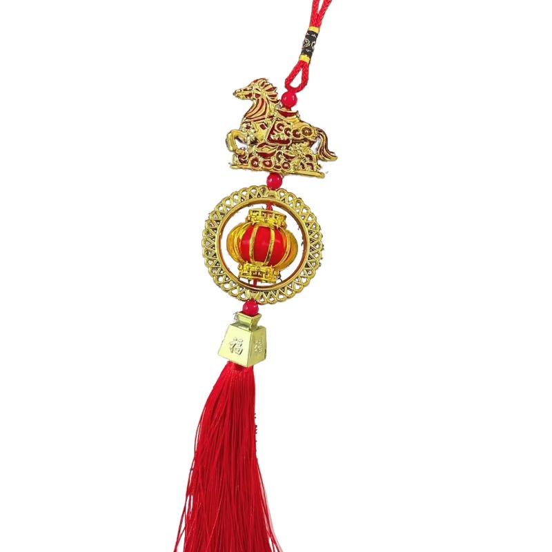 2026 Year Of Horse Wall Hanging Car Ornament Chinese New Year Red Gold Pendant Lucky Decora Housewarming Gifts