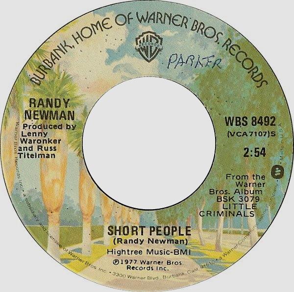 7inch Record RANDY NEWMAN Short People WBS8492 Warner Bros. Re 1977 US Rock Used