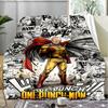 One Punch Man Print Flannel Blanket, Soft Warm Lightweight Throw Blanket for Living Room,Sofa Bed Camping Office